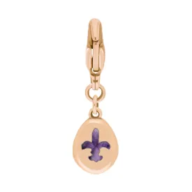 18ct Rose Gold Blue John Pear Shaped Fleur De Lis Clip Charm