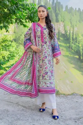 3PC Printed Unstitched Lawn Suit KLA-2805