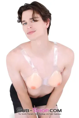 Realistic B-Cup Breast Form with Nipples for Sissy Transformation - Just Like My Own, Real Feel