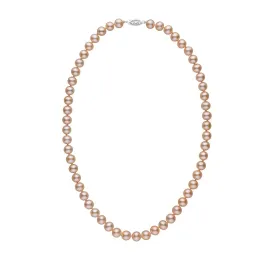 7.5-8.0 mm 18 Inch AAA Pink to Peach Freshwater Pearl Necklace