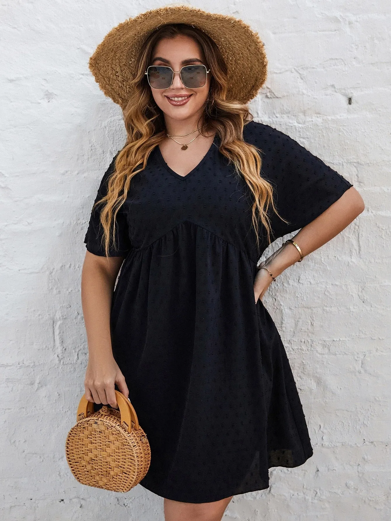 A Line Elegant Cotton Casual Loose Midi Tunic Dresses