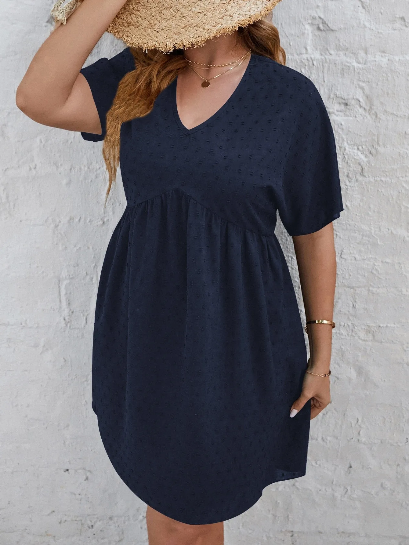 A Line Elegant Cotton Casual Loose Midi Tunic Dresses