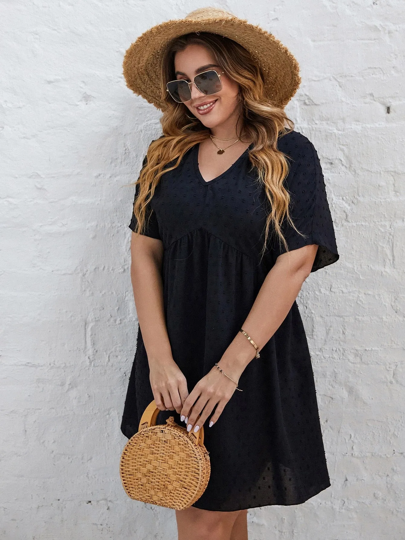 A Line Elegant Cotton Casual Loose Midi Tunic Dresses