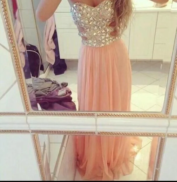 A Line Sweetheart Neck Long Pink/Blue Prom Dress, Formal Dress, Evening Dress