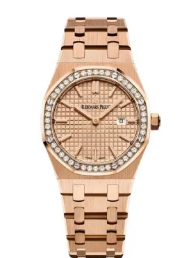 Audemars Piguet Royal Oak 67651OR.ZZ.1261OR.03 18k Pink Gold Ladies Watch Box & Papers