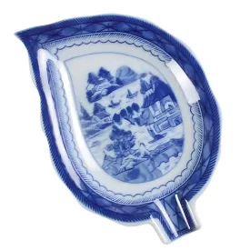 Blue Canton Leaf Dish