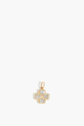 Blue Topaz Clover Pendant in 14k Yellow Gold