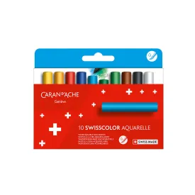 Caran d'Ache Swisscolor Water-Soluble Wax Pastels Box of 10