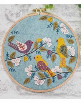 Dawn Chorus Embroidered Felt Applique Hoop Kit by Corinne Lapierre