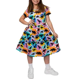 Dinosaurs & Colors Kids Tiered Dress