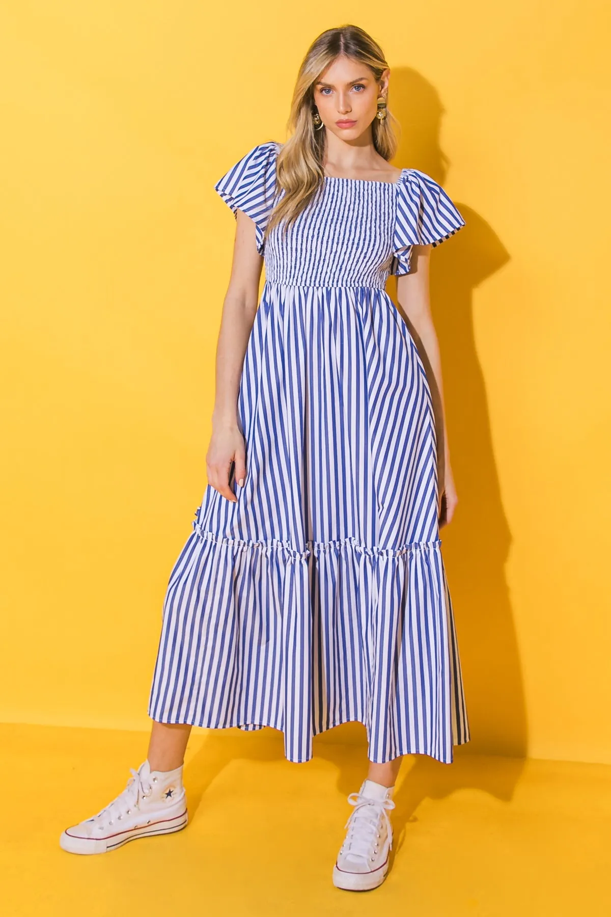 Explore More Collection - ALWAYS A VIBE WOVEN MIDI DRESS