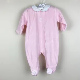 Jacadi Paris Pink Velour Footie 3 Months