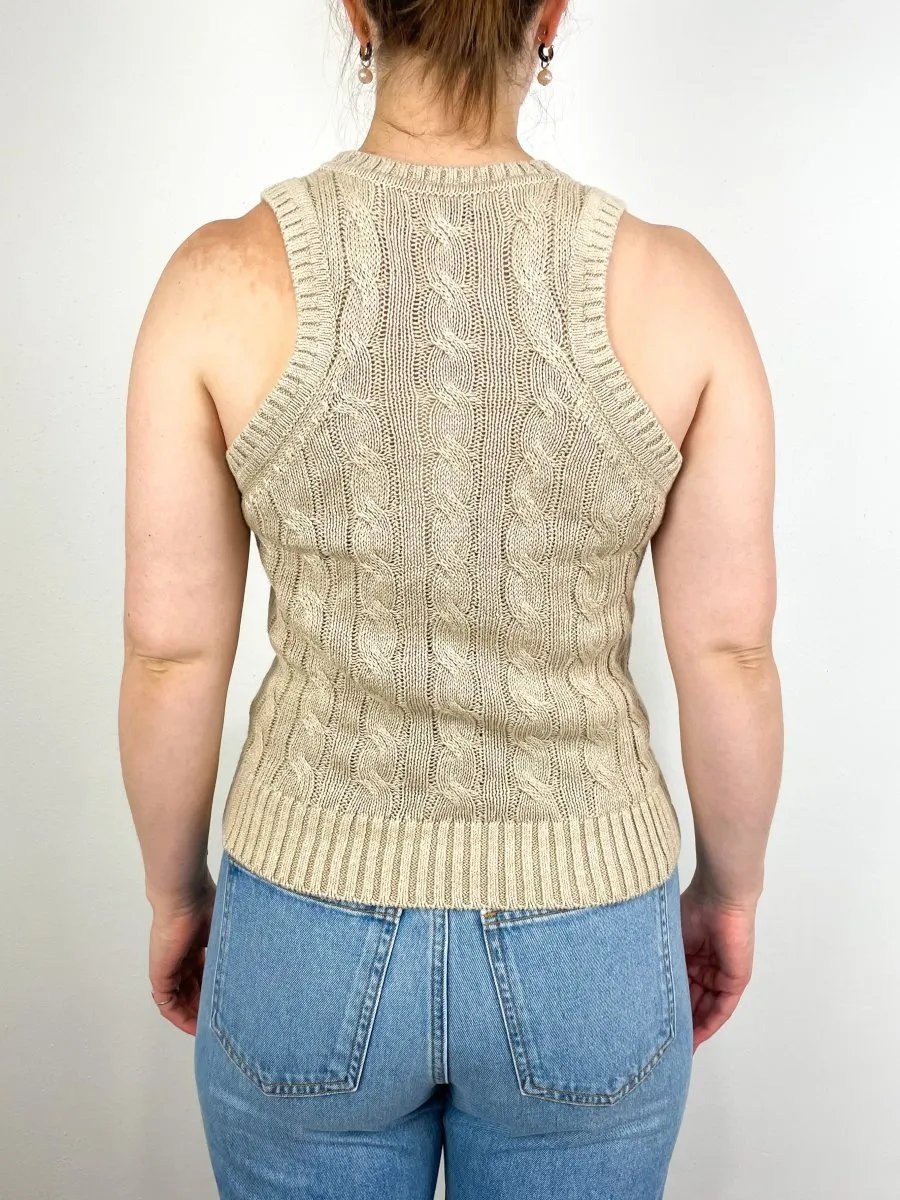 Jerrel Knit Tank in Stone Khaki