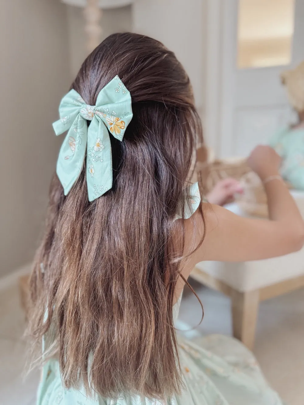 Katie Floral Girls Bow