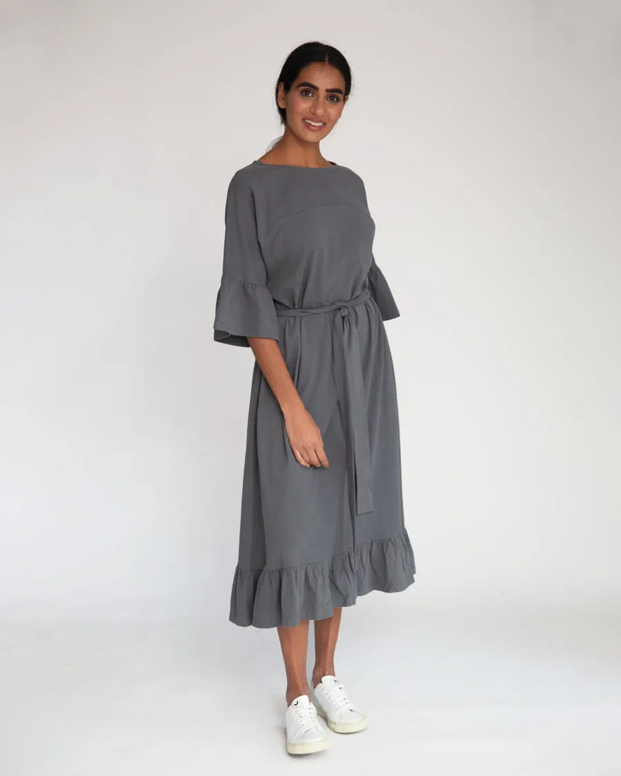 Lavinah Organic Cotton Dress In Charcoal