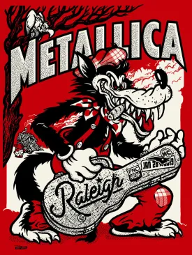 Metallica 2019 Raleigh, NC PNC Arena Poster - (The Blood Flows) Red Chrome Edition of 70