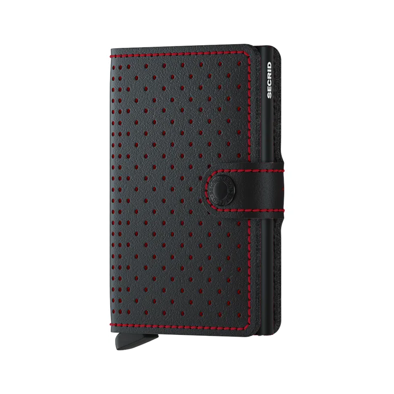 Miniwallet // Perforated Black-Red