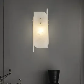 Modern Marble 1-Light Corner Wall Sconce Lamp in White