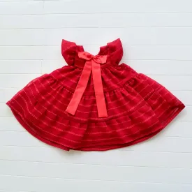 Petunia Dress in Red Shear Stripes