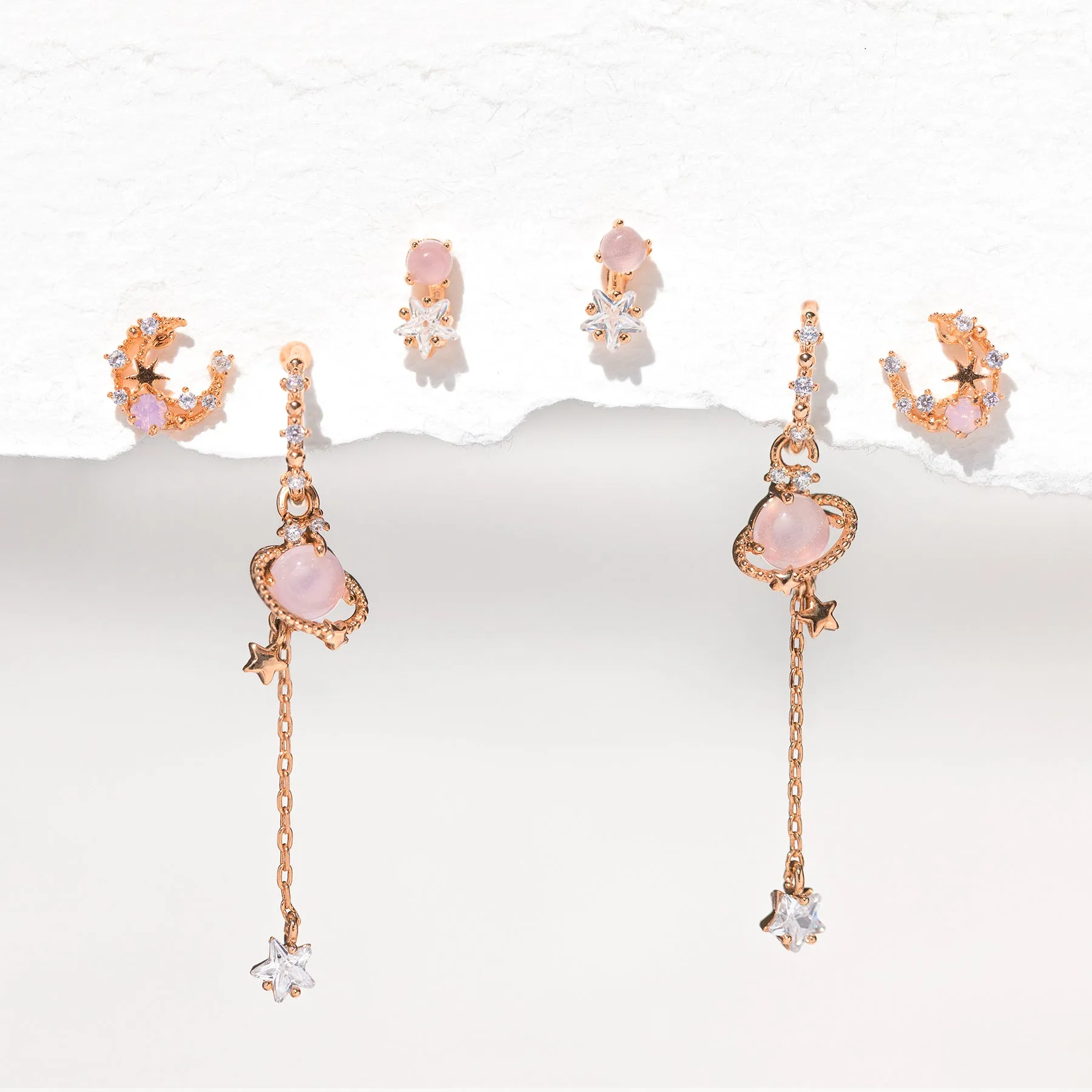 Pink Jupiter Earring Set