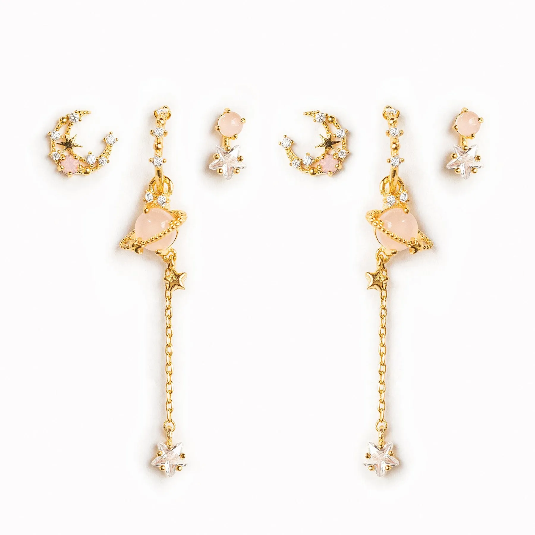 Pink Jupiter Earring Set