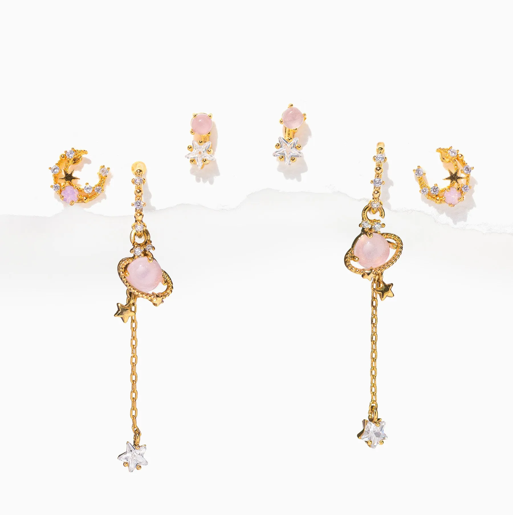 Pink Jupiter Earring Set