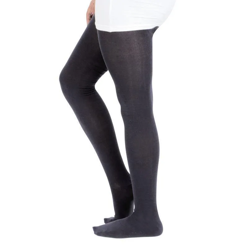 Plain Knitted Tights For Girls - Black