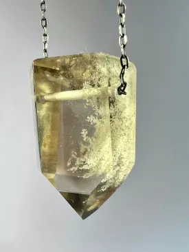 Quartz Crystal Necklace with Amphibole Inclusions