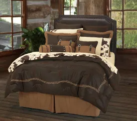 "Embroidery Barbwire Chocolate"  7-Pc. Western Comforter Set Super King