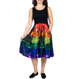 Rainbow Nebula Sleeveless Full Twirl Dress