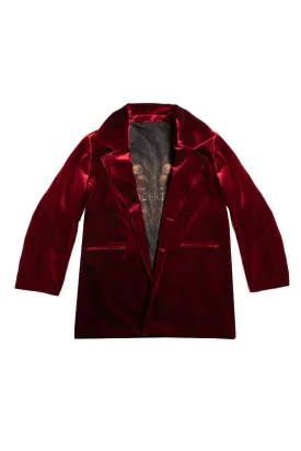 Red Classic Velvet Blazer