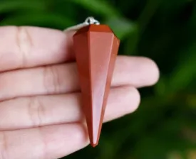 Red Jasper Faceted Hexagon Pendulum, Crystal Pendulum