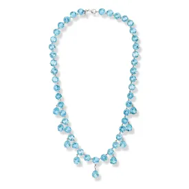 Rivière Poires Necklace White Gold - Blue Topaz