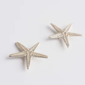 Small starfish - stud earrings - silver 925