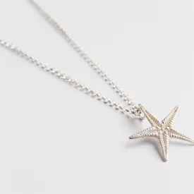 Starfish - chain necklace - silver 925