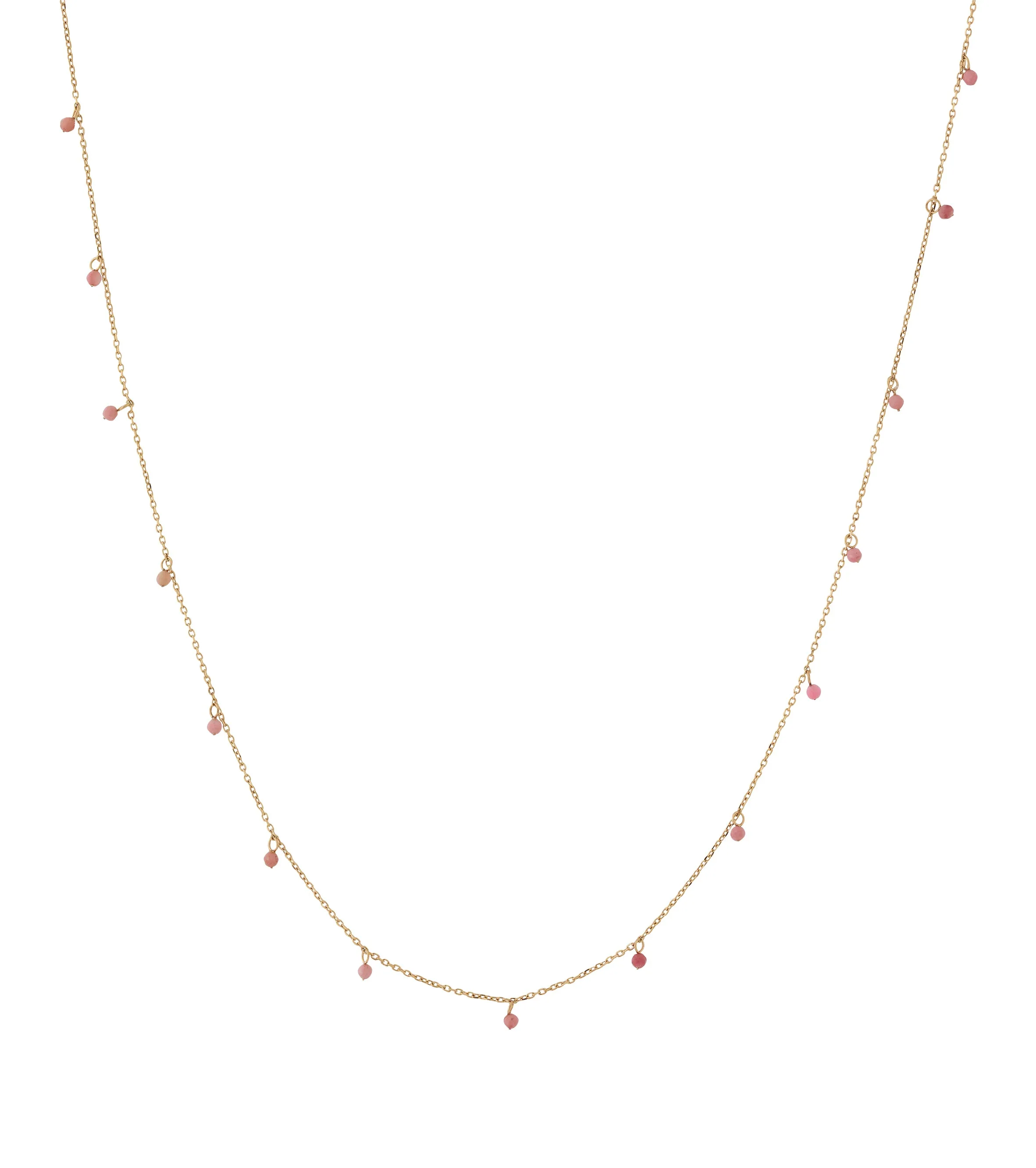 Summer Beads Chain Necklace Pink Gold