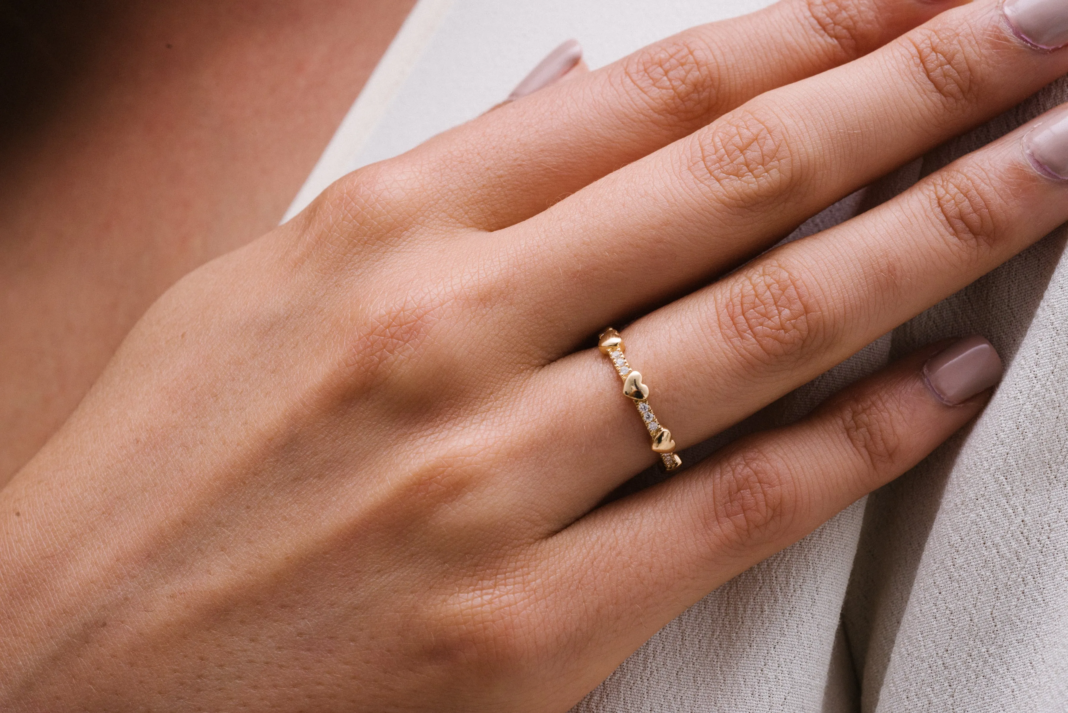 The Gold Heart and Diamonds Ring