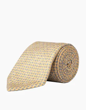 Yellow & Blue Geometric Silk Tie